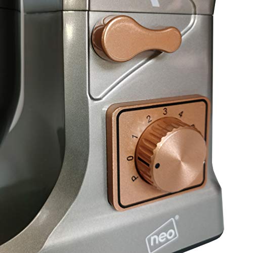 Neo Grey & Copper Electric Stand Mixer: 5L, 6 Speed, 800W