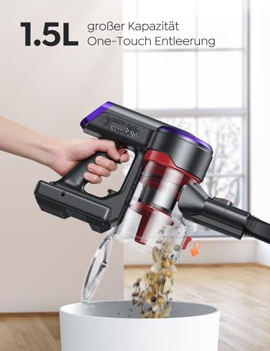 BuTure 450W Cordless Stick Vacuum, Smart Touch Display