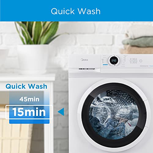 Midea MF10EW80BA Washing Machine: 8kg Load, 1400 RPM, White