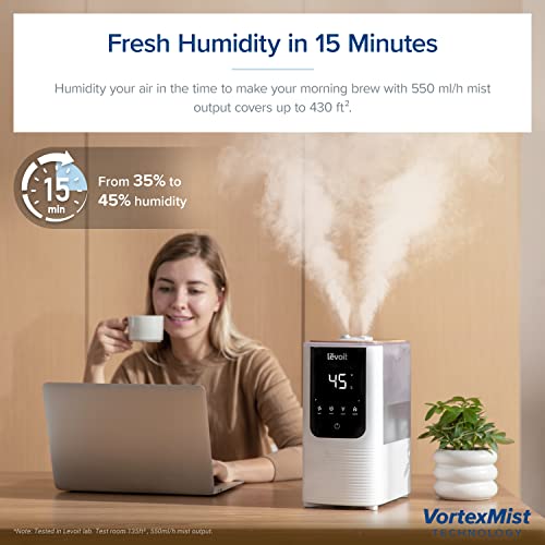 LEVOIT Smart Warm&Cool Humidifier: 4.5L, Top-Fill, Voice Control