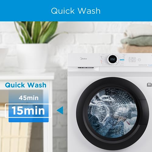 Midea MF10EW80BA Washing Machine: 8kg Load, 1400 RPM, White