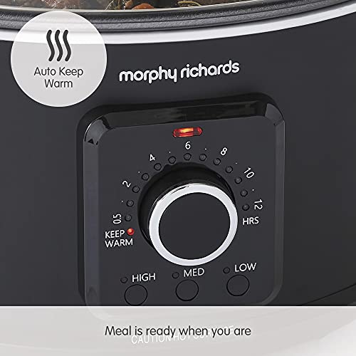 Morphy Richards 3.5L Easy Time Slow Cooker, Auto Heat, Matte Black