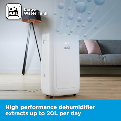 BLACK+DECKER 20L Dehumidifier | 4-in-1 | LED Display | White