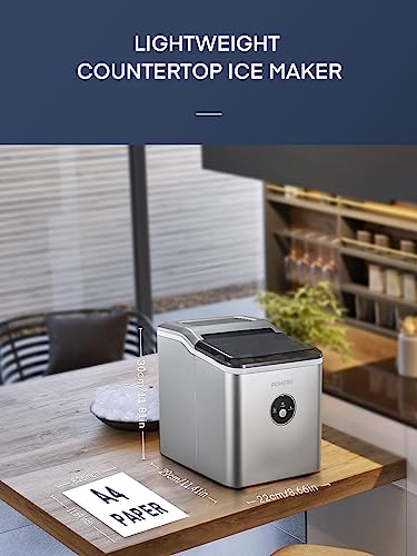 FOHERE Countertop Ice Maker - 28lbs/24Hrs, LED Display