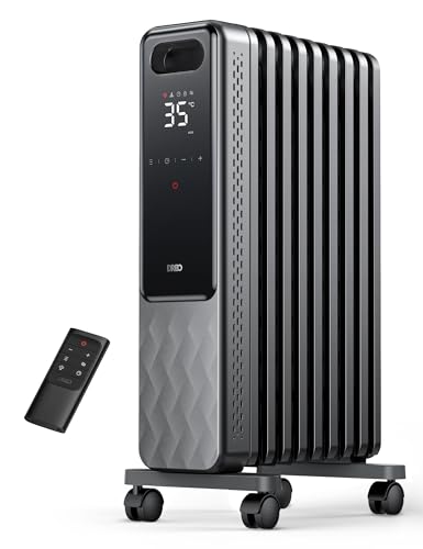 Dreo 2000W Oil Filled Radiator | Remote Control, 3 Heat Settings, Grey