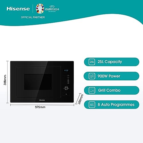 Hisense HB25MOBX7GUK Integrated Microwave With Grill, Black