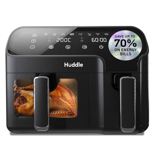 Huddle 8.5L Dual Basket Air Fryer - Energy Saving, Dishwasher Safe