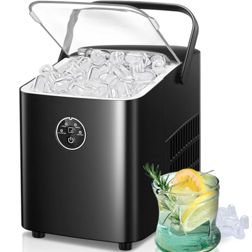 FOHERE Countertop Ice Maker - 28Lbs/24Hrs, 6 Mins, Self-Cleaning