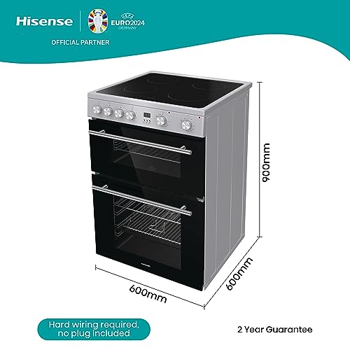 Hisense HDE3211BBUK 60cm Electric Cooker with Ceramic Hob-Black