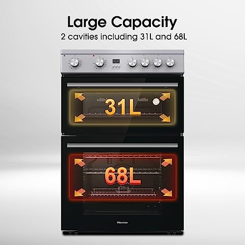 Hisense HDE3211BBUK 60cm Electric Cooker with Ceramic Hob-Black