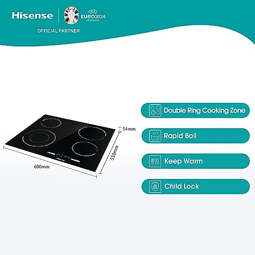 Hisense HI6401BSC Built-in Induction Hob, Black, 7200W