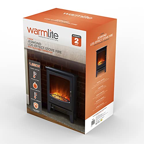 Warmlite WL46022 Elmswell Contemporary Stove: 2000W, Black