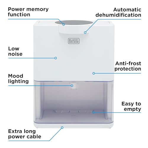 BLACK+DECKER 20L Dehumidifier | 4-in-1 | LED Display | White