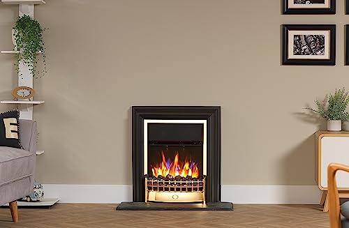 Dimplex Cheriton Deluxe Optiflame Electric Fire, Brass/Black