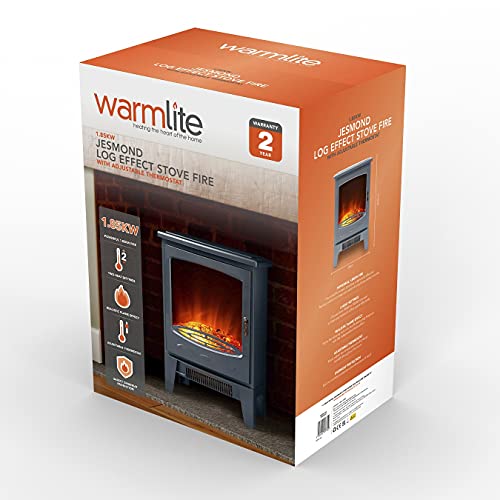 Warmlite WL46022 Elmswell Contemporary Stove: 2000W, Black