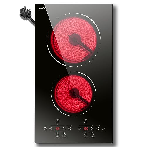 Hobsir 60cm Ceramic Electric Hob - Touch Control, 4 Zones, 6000W