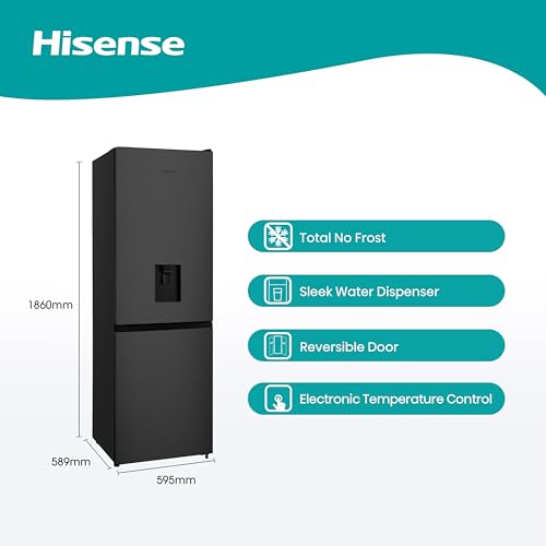 Hisense RB327N4WWE 55cm Fridge Freezer, 251L, Non-plumbed Dispenser