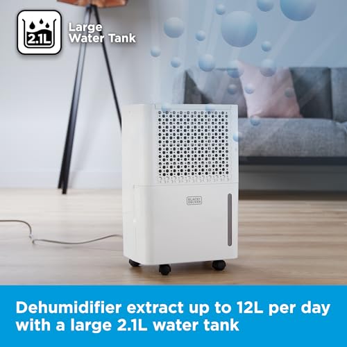 BLACK+DECKER 20L Dehumidifier | 4-in-1 | LED Display | White