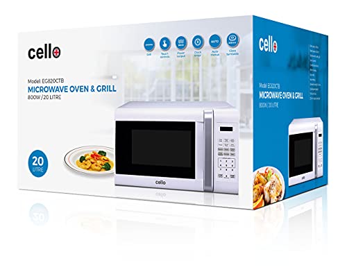 Cello 800W 20L Microwave Oven, 5 Heating Levels, Basic White