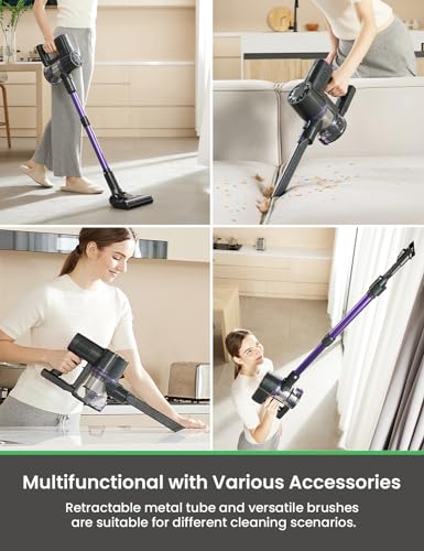 Vactidy V8 Pro Cordless Vacuum: Upgraded Floor Brush, Touch Display