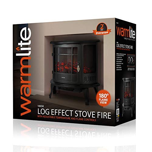 Warmlite WL46017 Bath Log Fire - 1800W, Black