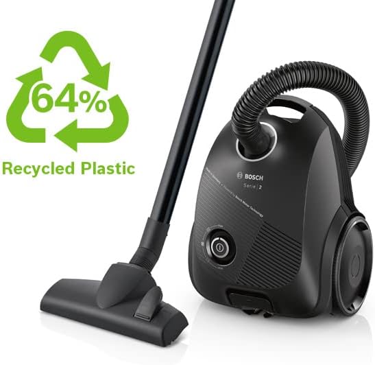 Bosch Serie 2 ProEco Bagged Cylinder Vacuum Cleaner, 600W, Black