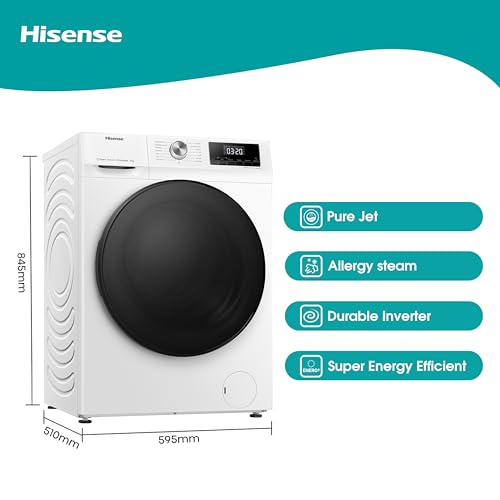 Hisense WFQA1014EVJM 10kg Freestanding Washing Machine - White