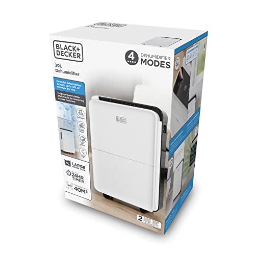 BLACK+DECKER 20L Dehumidifier | 4-in-1 | LED Display | White