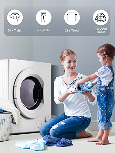 FOHERE 4KG 1200W Vented Tumble Dryer with Sensor Dry, White