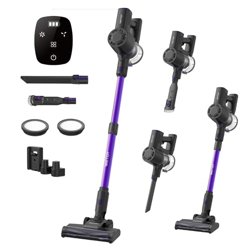 Vactidy V8 Pro Cordless Vacuum: Upgraded Floor Brush, Touch Display