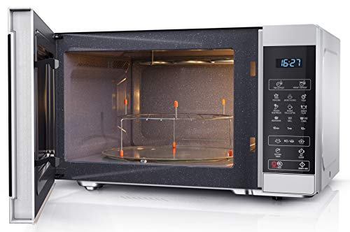 SHARP 28L Digital Microwave - 900W Grill, 11 Power Levels, Silver