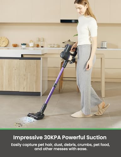 Vactidy V8 Pro Cordless Vacuum: Upgraded Floor Brush, Touch Display