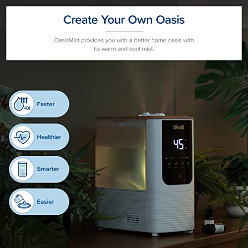 LEVOIT Smart Warm&Cool Humidifier: 4.5L, Top-Fill, Voice Control