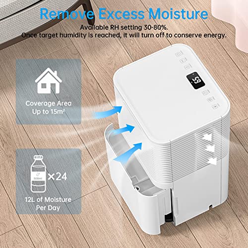 Hangsun 12L Dehumidifier, Digital Display, Sleep Mode, Laundry Drying