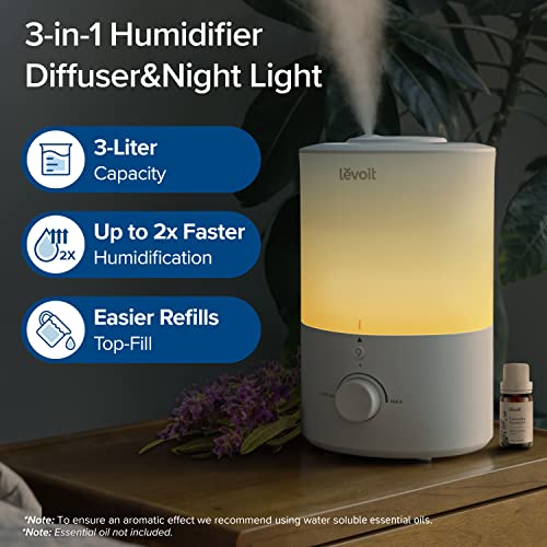 LEVOIT Smart Warm&Cool Humidifier: 4.5L, Top-Fill, Voice Control