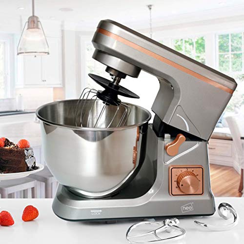 Neo Grey & Copper Electric Stand Mixer: 5L, 6 Speed, 800W