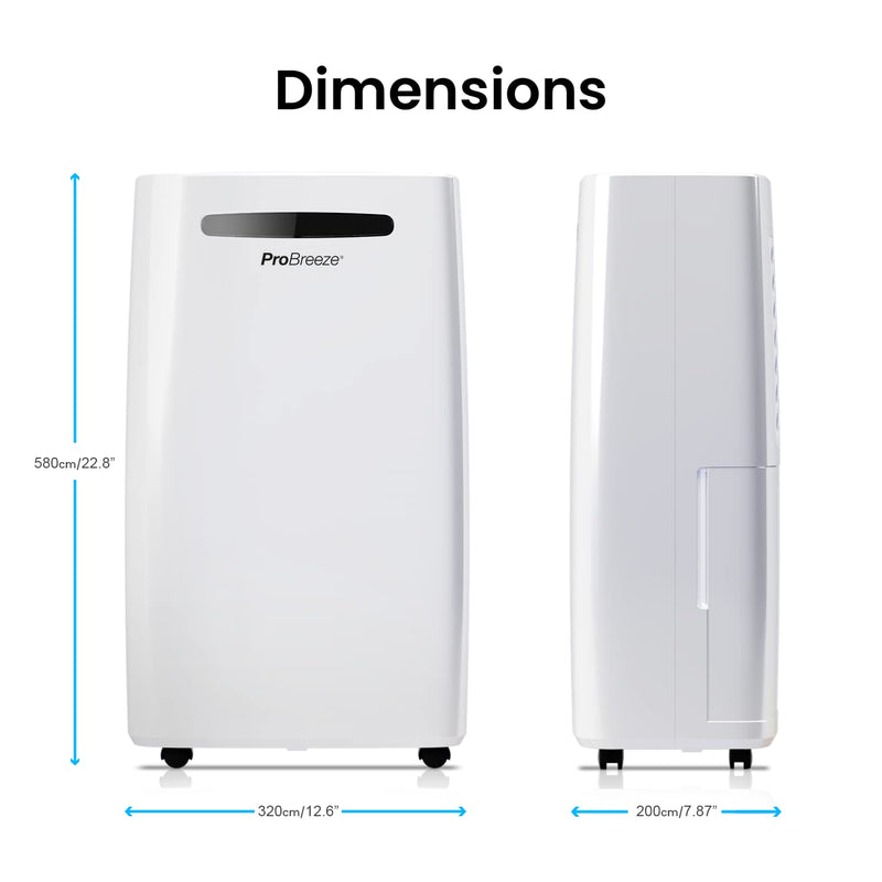 Pro Breeze 20L Dehumidifier: Digital Display, Sleep Mode