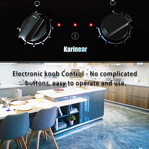 Karinear 60cm Induction Hob, 4 Zones, Touch Control, Black Glass