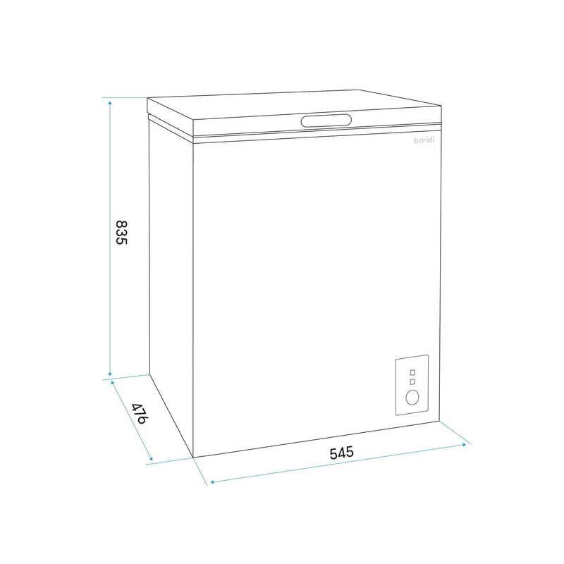 Baridi 142L Chest Freezer: Garage Safe, Adjustable Thermostat