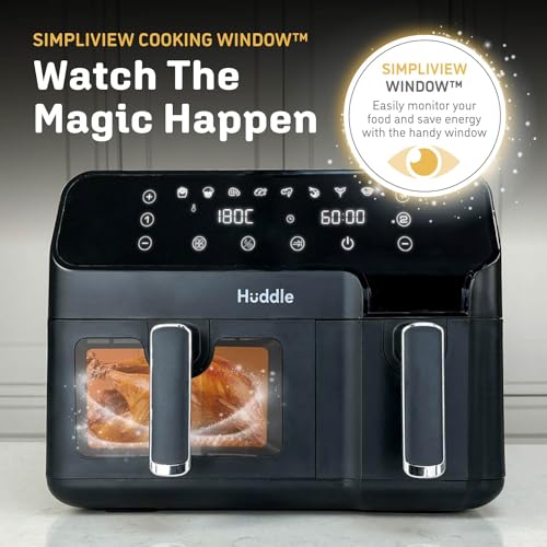 Huddle 8.5L Dual Basket Air Fryer - Energy Saving, Dishwasher Safe