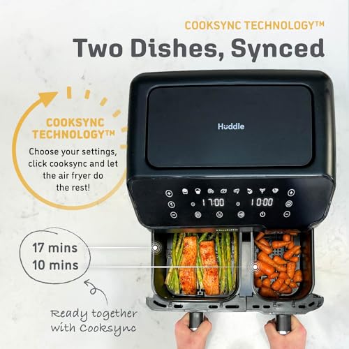 Huddle 8.5L Dual Basket Air Fryer - Energy Saving, Dishwasher Safe