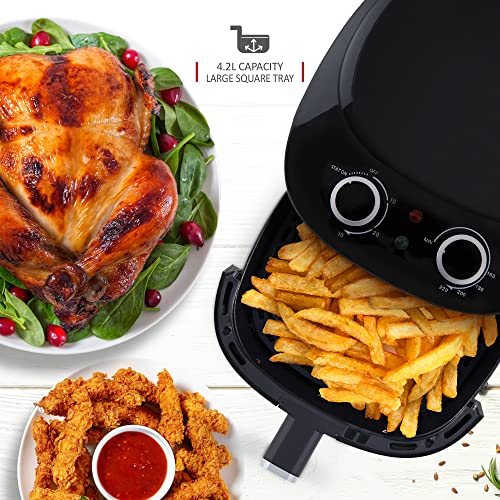 NETTA 8L Dual Basket Air Fryer Digital Smart Programmes, XL Size Black