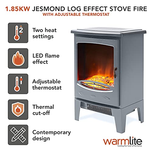 Warmlite WL46022 Elmswell Contemporary Stove: 2000W, Black