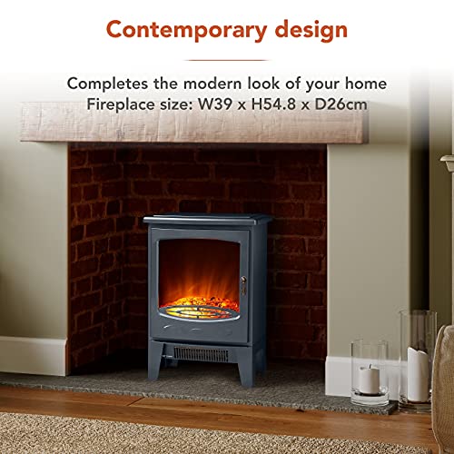 Warmlite WL46022 Elmswell Contemporary Stove: 2000W, Black