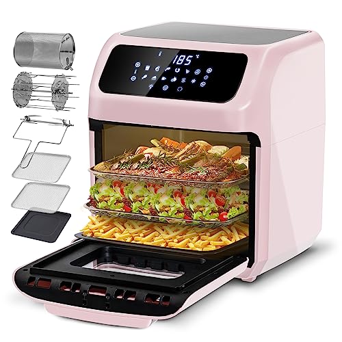 LLIVEKIT 12L Family Air Fryer: 12 Presets, Oil-Free, 1800W, Rosa