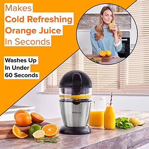 Fridja f900 Citrus Juicer: One-Button Operation, Stainless Steel