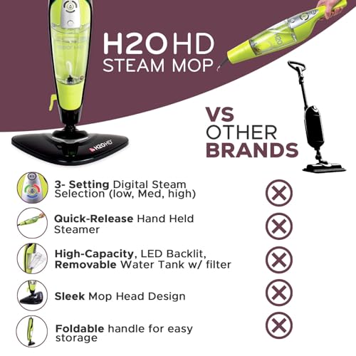 H2O HD Steam Mop & Handheld Cleaner, Multi-Surface Use