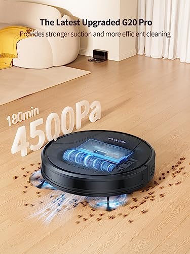 HONITURE Robot Vacuum with Mop, 4500Pa Suction, G20 PRO Alexa/WiFi/App