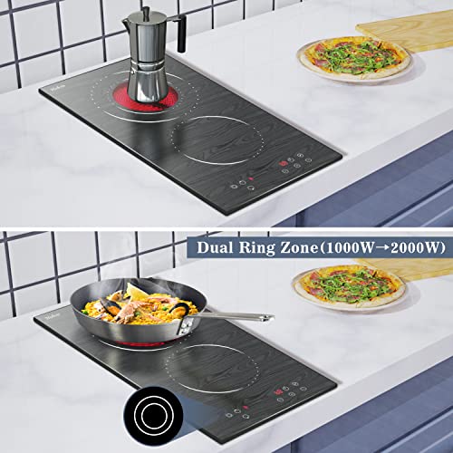 Hobsir 60cm Ceramic Electric Hob - Touch Control, 4 Zones, 6000W