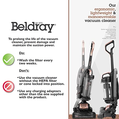 Beldray Turbo Swivel Upright Vacuum: Cyclonic, Lightweight